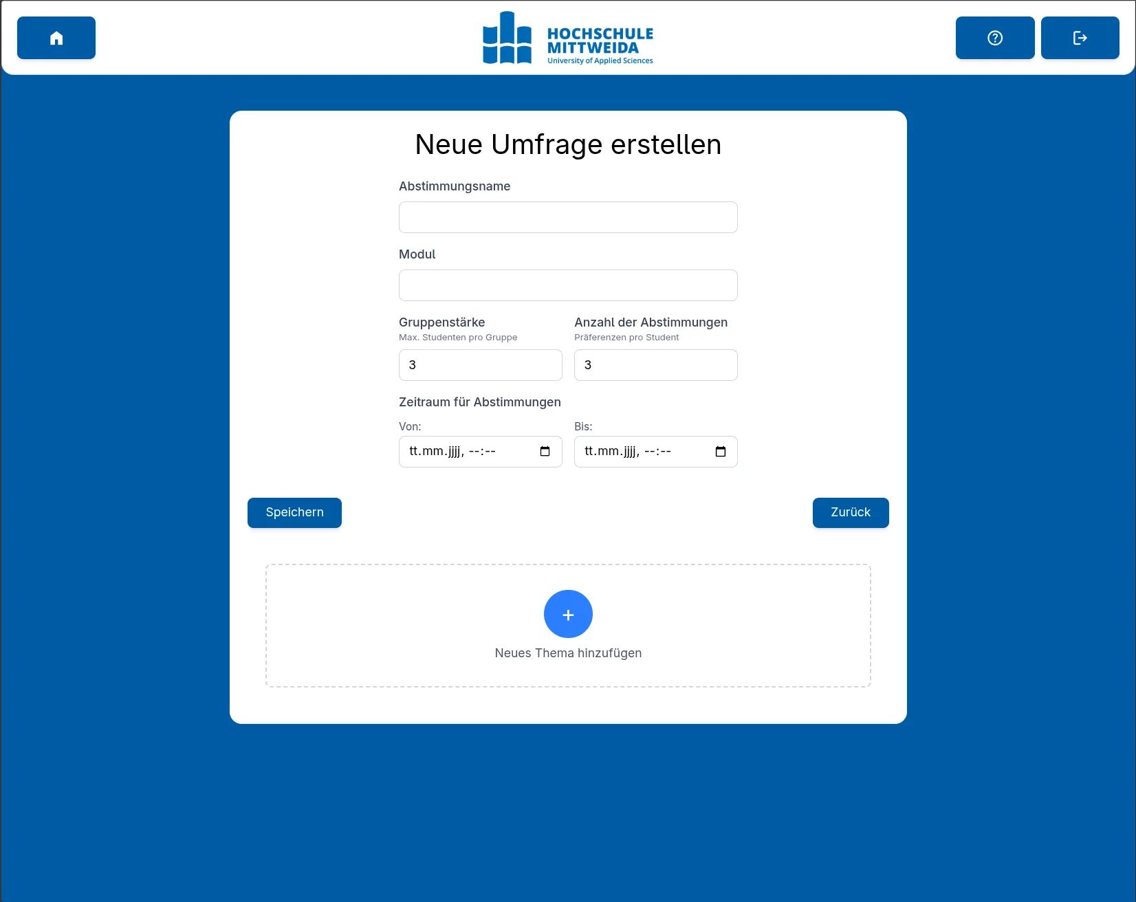 Abstimmung erstellen